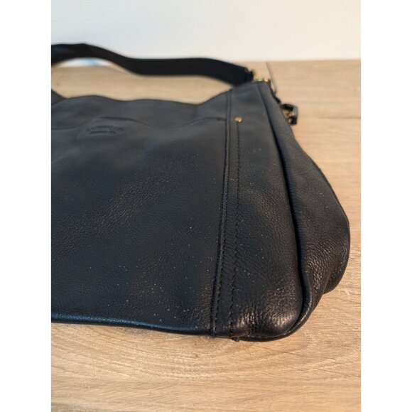 American Leather Co Austin Shoulder Bag Black Leather  American Leather Co Austin Shoulder Bag Black Leather Pockets Medium Boho